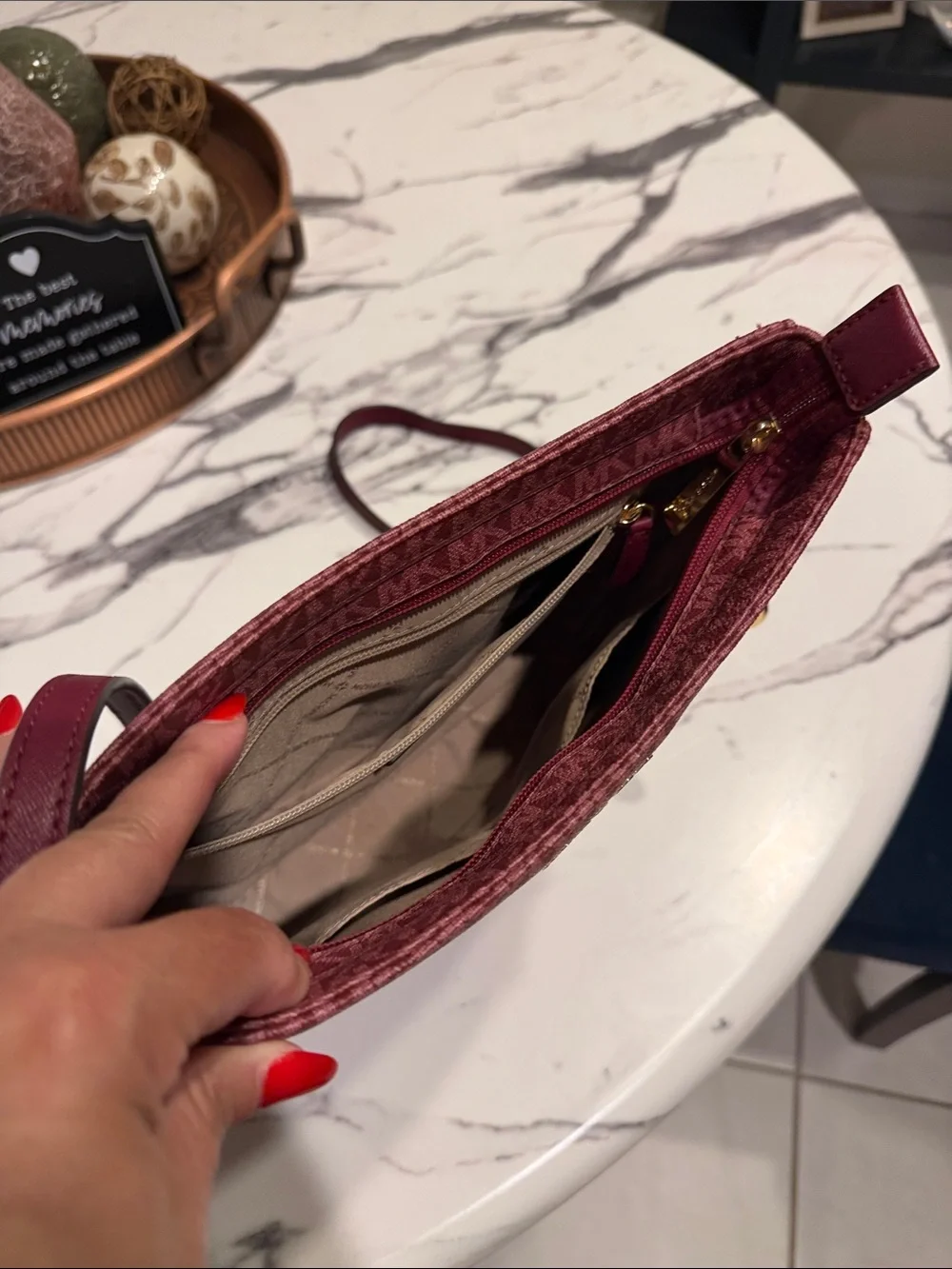 Michael Kors Rose MK Logo Crossbody Bag